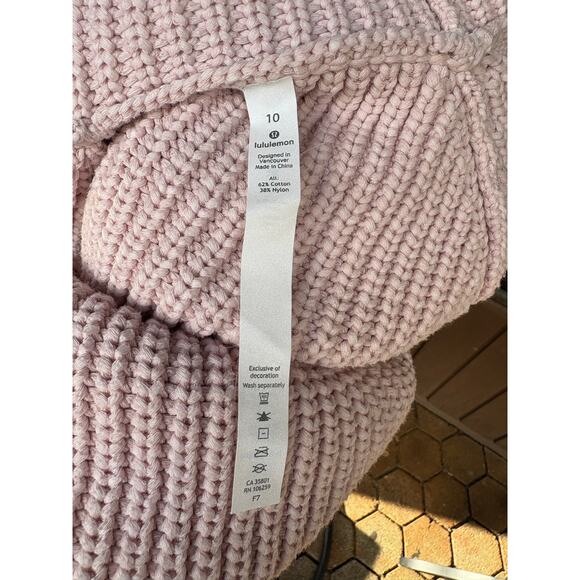 Lululemon Athletic Bring The Cozy Turtleneck Cable Knit Sweater Misty Pink - 10 - Picture 6 of 6